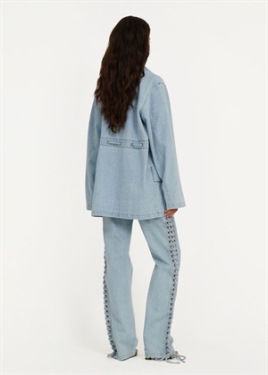 Laced denim jakke Light Blue Denim ROTATE By Birger Christensen 